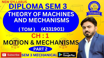 DIPLOMA SEM 3 THEORY OF MACHINES (TOM) || CH 1 || PART 2 | DIPLOMA SEM 3 MECHANICAL IMP FOR GTU EXAM