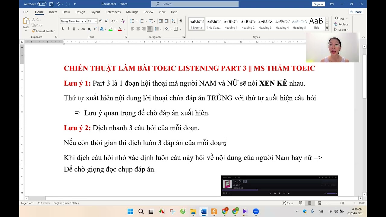 BÍ KÍP MAX ĐIỂM NGHE LISTENING TOEIC PART 3 || CẬP NHẬT ĐỀ TOEIC 2025 || MS THẮM TOEIC (VIDEO 1)