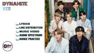 BTS (방탄소년단)  - Dynamite (Lyrics Color Coded   Line Distribution   Audio Spectrum)