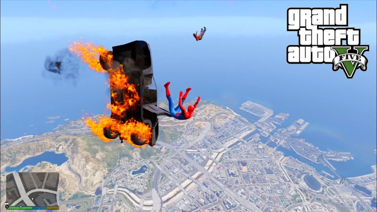 GTA 5 - Spider-Man Epic Ramp Jump Fails | Spiderman Crazy Ragdolls ...