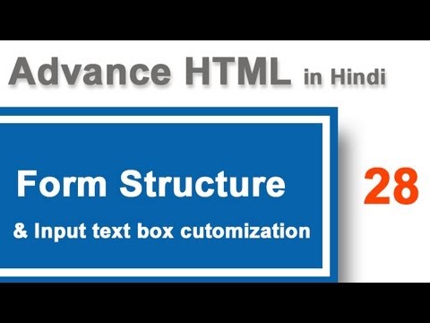 Web Form structure and text Input boxes in HTML Forms in hindi