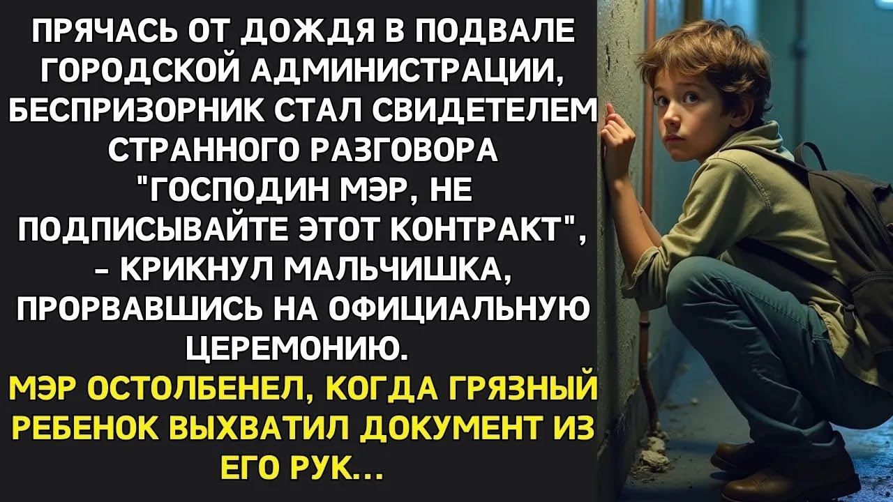 Беспризорник спрятался от дождя в подвале и случайно подслушал разговор  ＂Дядя, Не подписывайте!