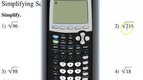 Simplifying square roots with a graphing calculator