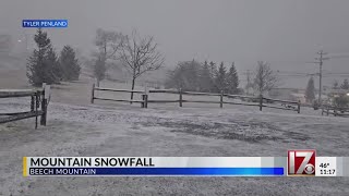 Big snowfall for NC mountains after flakes at Beech Mountain Monday