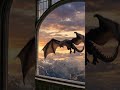 Fantasy Mountain Sunset | Dragon Flight &amp; Wind Ambiance #Shorts #Relaxing #dragon