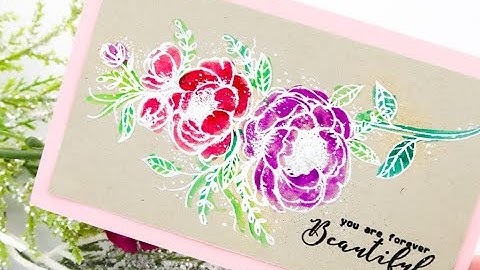 Unity Quick Tip: Heat Embossed Florals + Watercolor on Kraft