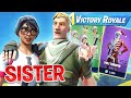 BUYING SISTER SKINS IF SHE WINS A GAME OF FORTNITE (CHRISTMAS PRESENT)
