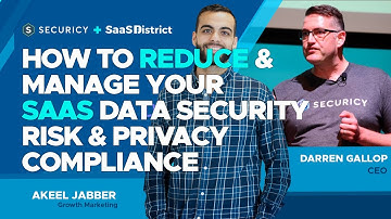 Darren Gallop: How to Reduce & Manage your SaaS Data Security Risk & Privacy Compliance