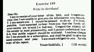 # EXERCISE NUMBER 189 # PITMAN'S SHORTHAND TEXT BOOK DICTATION EXERCISE 189 # English STENO