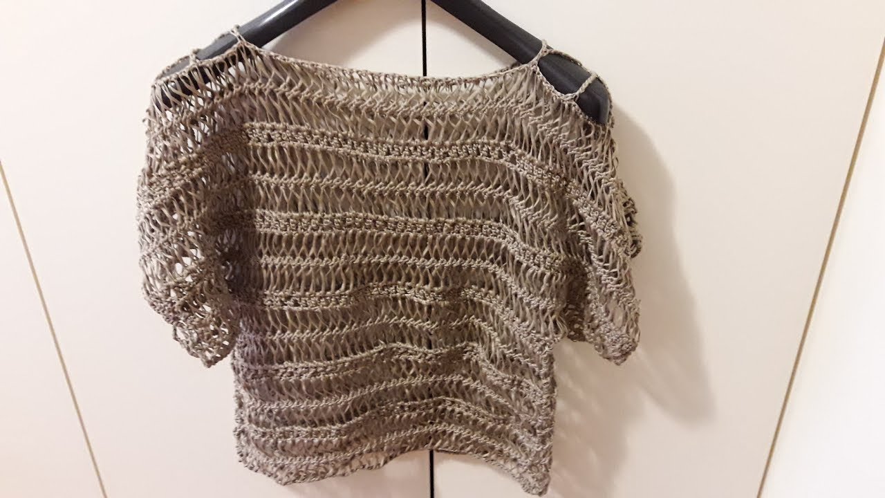 UNCINETTO - CROCHET , TUTORIAL MAGLIA  REALIZZATA CON LA FORCELLA.HAIRPIN LACE .HORQUILLA