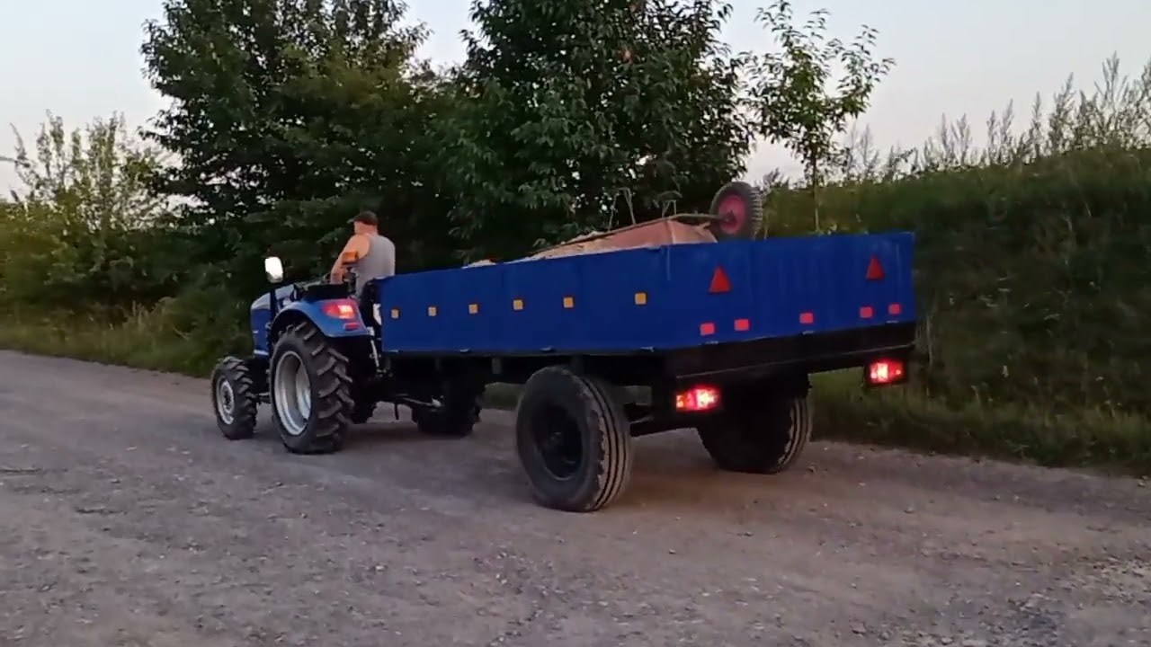 Прицеп одноосний.. три тони загрузили... Донгфенг 244 - YouTube