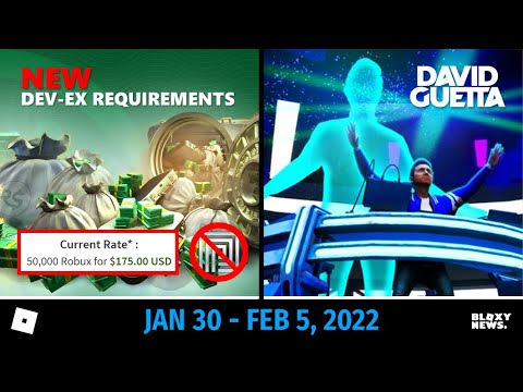 DevEx Requirements Change, David Guetta Concert, & MORE! | Roblox Recap: 1/31/22 – 2/5/22