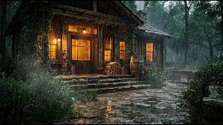Peaceful Cabin Ambience 🌧️ Relaxing Rain Sounds for Calm Cozy Productive Days