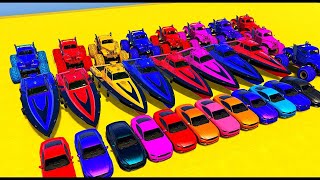 DACIA, VOLSKWAGEN, FORD, BMW COLOR POLICE CARS TRANSPORTING WITH TRUCKS - BeamNG.drive