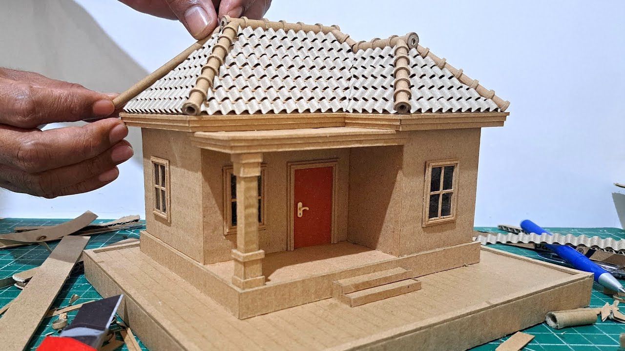 CARA MEMBUAT RUMAH KECIL HANYA DENGAN MENGGUNAKAN KARDUS RUMAH MINIATUR