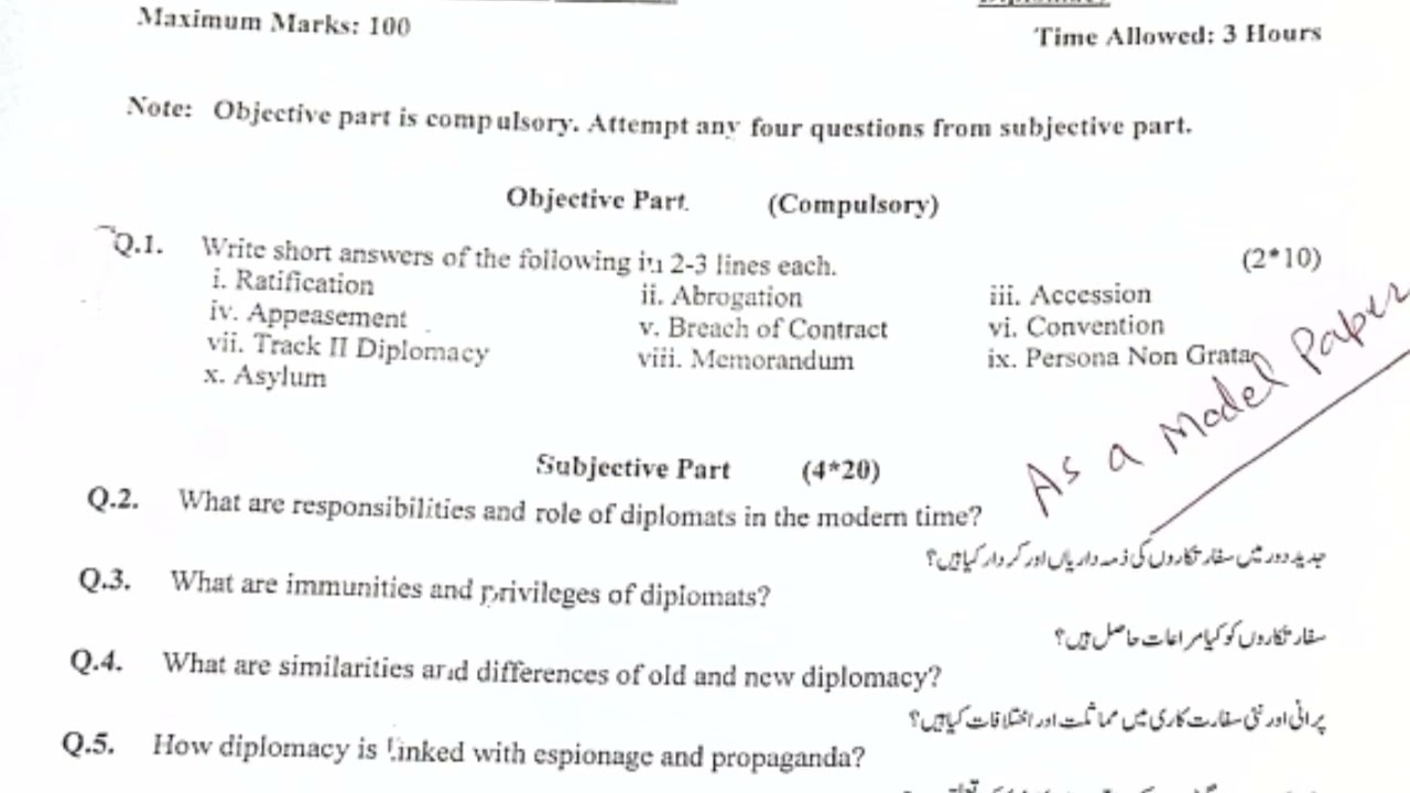 MA Political Science Past Papers || Past Papers University of Sargodha || MA Private