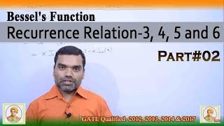 Bessel's Function : Recurrence Relation-3, 4, 5 & 6 in Hindi (Part-2)