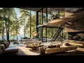 Smooth jazz weekend music in forest cabin ambience for work study  relaxing background jazz music
