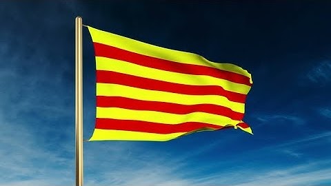 4K Catalonia flag slider style. Waving in the win with cloud background animation Stock video