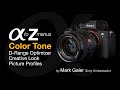 Sony alpha menus a to z drange optimizer creative look  picture profiles