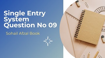B.com part 1 single entry system question no 9 sohail afzal book