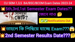 1st,3rd,5th semester exam dates // 2nd semester result notice update // Calcutta university.