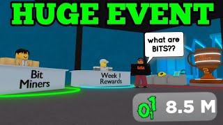 HUGE *BIT EVENT* WEEK 1 - How to GET BITS & LIMITED REWARDS in Bitcoin Miner Roblox screenshot 1