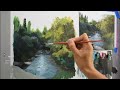 Pintando un río. Clase de pintura. Óleo y acrílico.