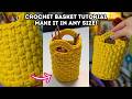 Easy Crochet T Shirt Yarn Basket Pattern Make It In Any Size Easy Crochet Tutorial