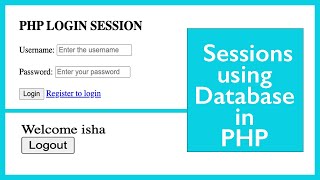 PHP-Session using Database -User login and logout from the webpage using php