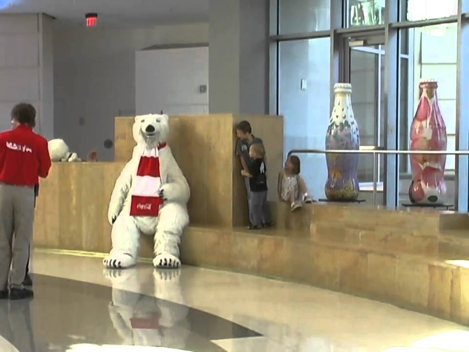 Playing peek-a-boo with Coca-Cola polar bear