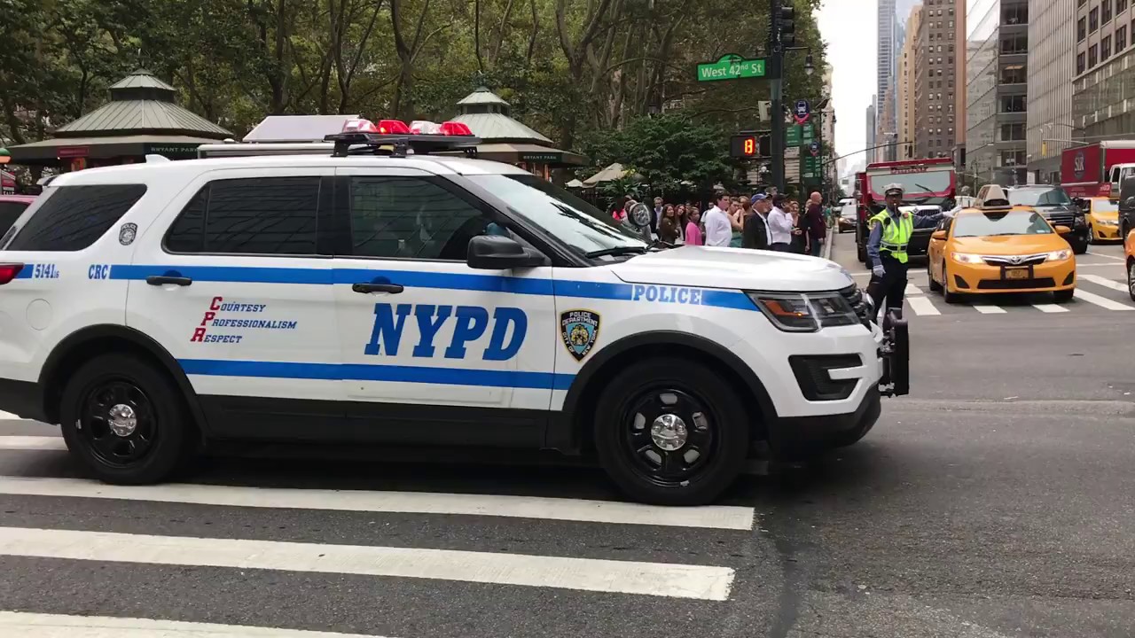 NYPD CRC POLICE INTERCEPTOR RESPONDING ON W. 42ND ST. DURING 2017 U.N. GENERAL ASSEMBLY MEETINGS.