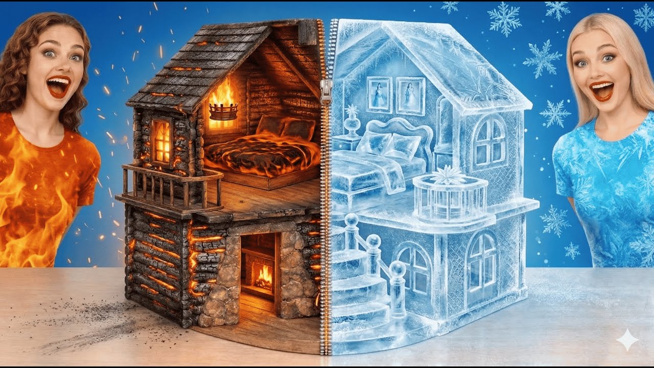Warm vs Cold House Challenge 🔥❄️ Ultimate Room Makeover by 123 GO!