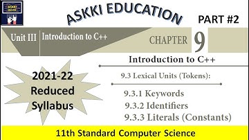 💥 11th Computer Science Chapter 9 Introduction to C++ Part 2 Reduced Syllabus 2021-22 English Medium