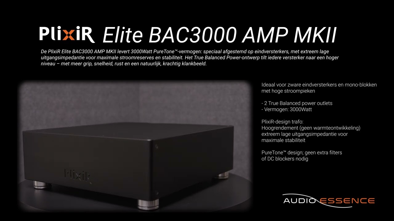 Ontdek de PlixiR Elite BAC 3000 MKII AMP Powerconditioner – 360° Productoverzicht