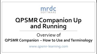 Overview of QPSMR Companion and basic terminology