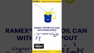 RAMEX Oil Can (1/2 Pint, Fixed Spout) | Easy Pump Lubrication Tool for Machines & Motors