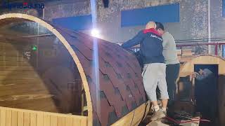 Outdoor Sauna Room Asphalt Tile Installation VideoALPHASAUNA