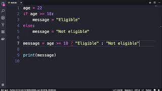 Python #26 - Ternary Operator [By Mosh Hamedani]
