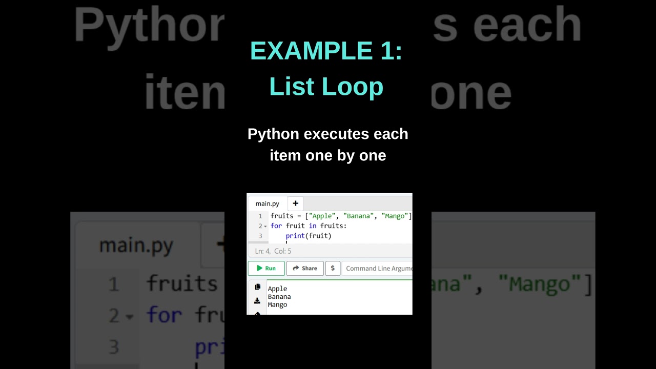 Python for Loop Explained in 1 Minute 🔥 | Beginner-Friendly | Python Shorts 