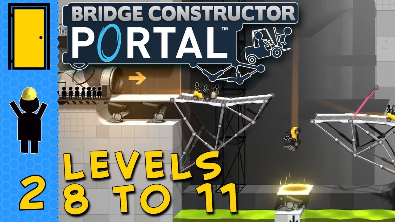 Bridge Constructor PORTAL - Levels 8 to 11 - Cubes, Turrets and Grids ...