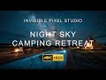 Night Sky Camping Retreat — 4K Relaxing Loop | Fire Pit, Stars, Soft Ambient Motion