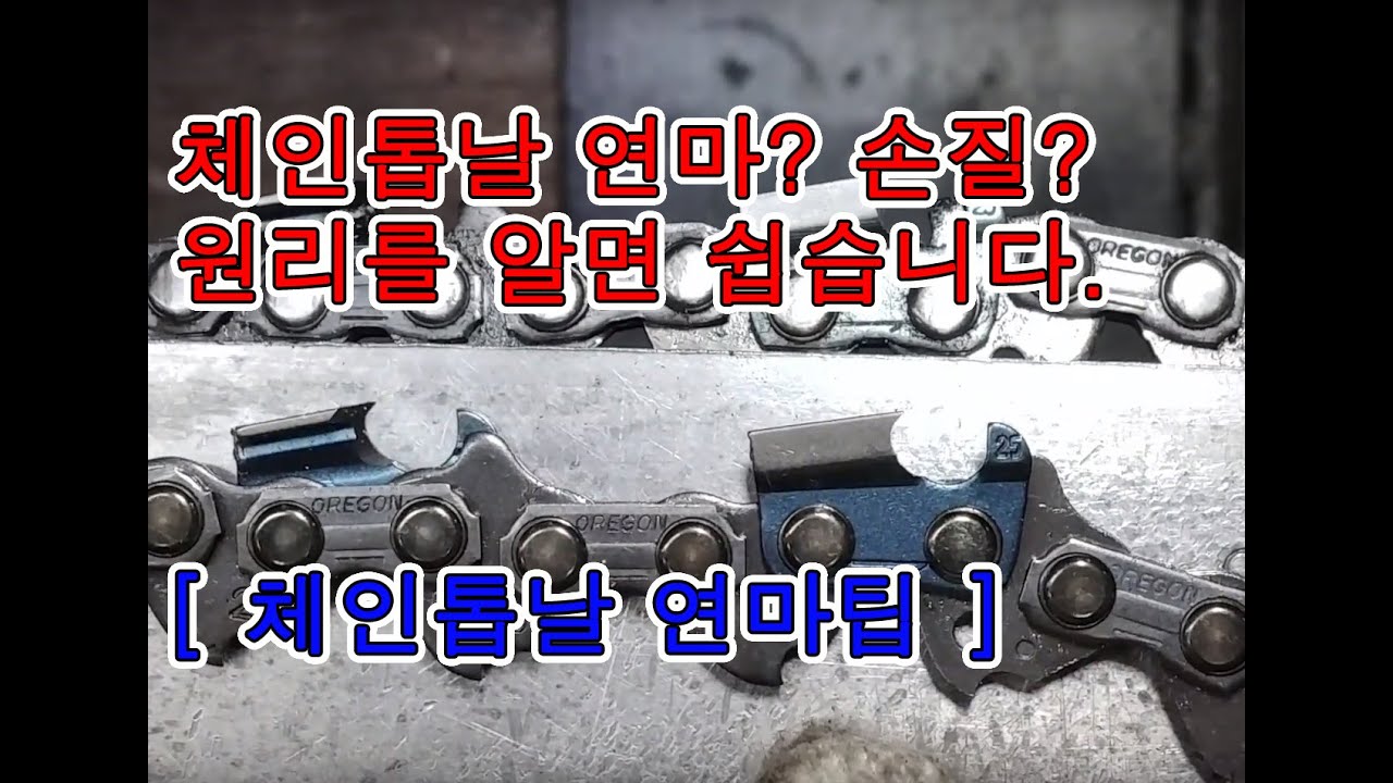 체인톱날 연마, 갈기, 손질, 날세우기, 갈아쓰는 방법 [ 1편 ]