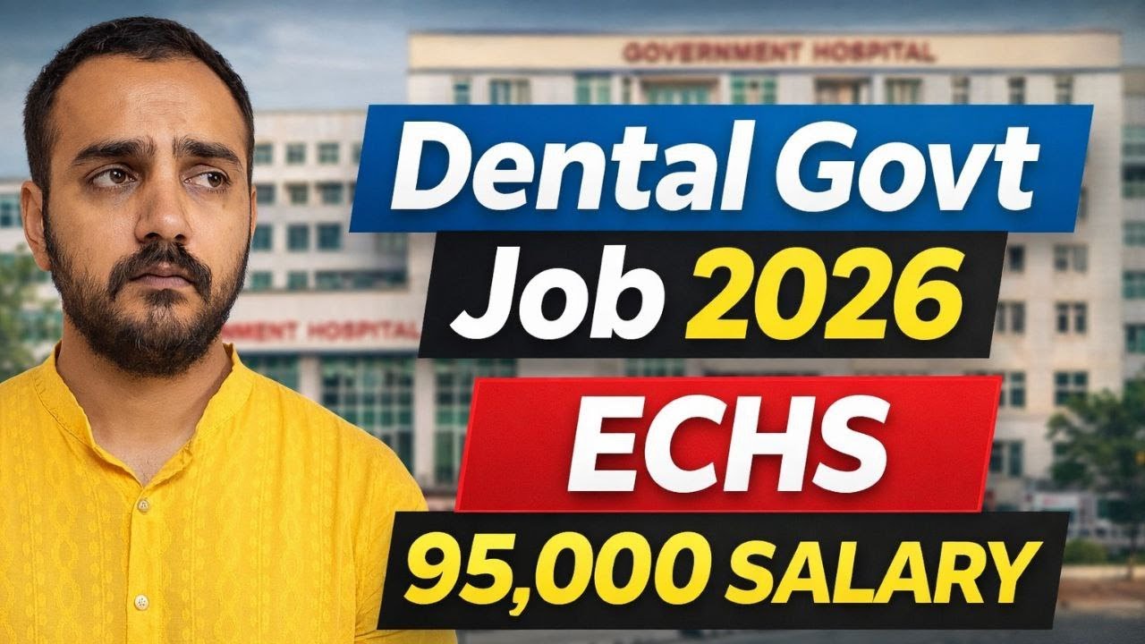 Government Dental Job 2026 | ECHS Recruitment | BDS Doctors Salary ₹95,000 | Interview Only