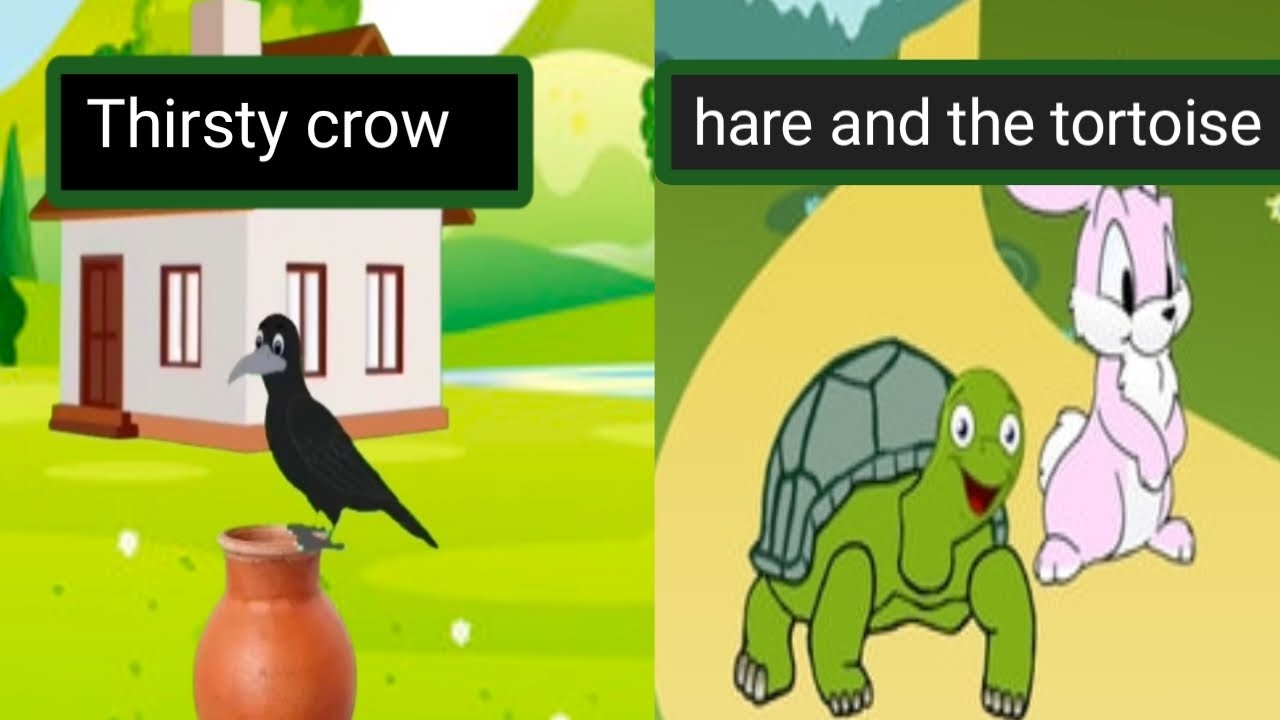 Thirsty crow and hare and the tortoise || story ||story made for kids