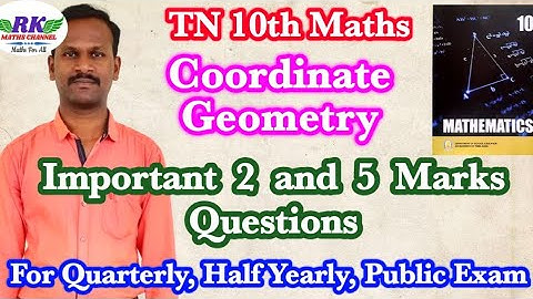 TN 10th Maths|Coordinate Geometry|Important 2 and 5 Marks Questions|Quarterly, Half Yearly, Public