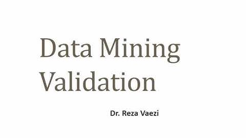 Predictive Modeling Validation Lecture Recording