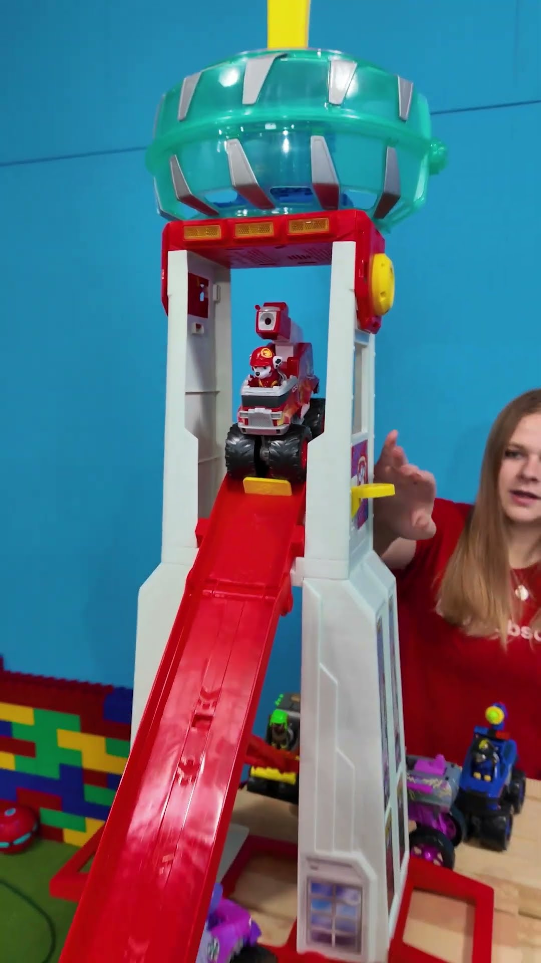 Assistant Uses The Paw Patrol Lookout Tower Ramp to Demonstrate Physics #FamilyFun #Physics #science