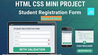 Modern Registration Form | Password Show/Hide + Validation | HTML CSS JS | Marathi Tutorial
