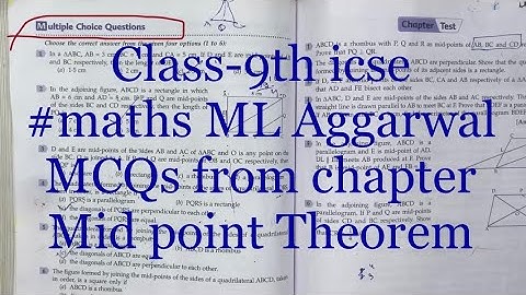 Class-9th icse #maths ML Aggarwal MCQs from chapter Mid point Theorem
